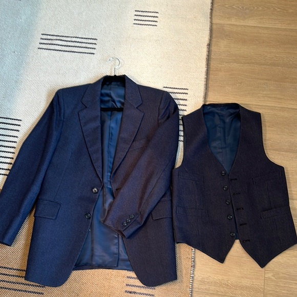 Vintage Classic Navy Men's Suit & Vest - Picture 1 of 8